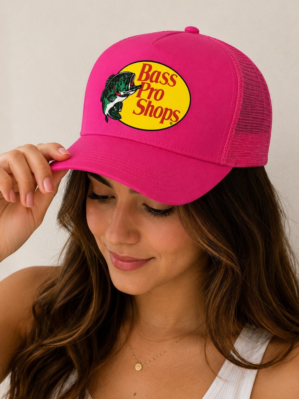 Bass Pro Shops Hot Pink Logo Trucker Cap